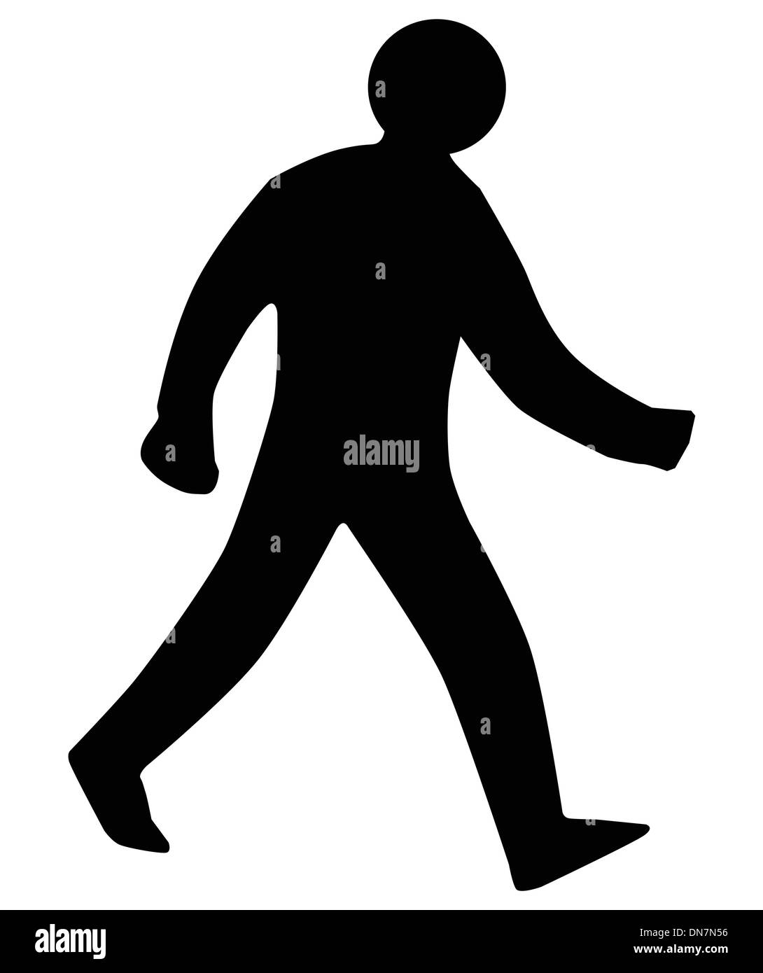 Silhouette homme marche Illustration de Vecteur