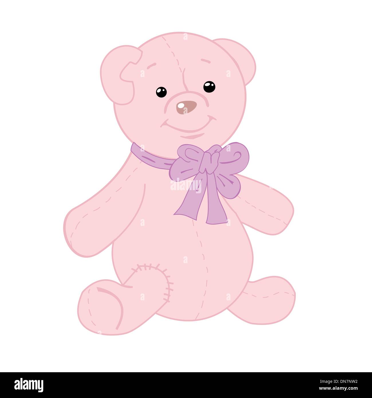 Mignon ours en peluche avec patch. Illustration de Vecteur