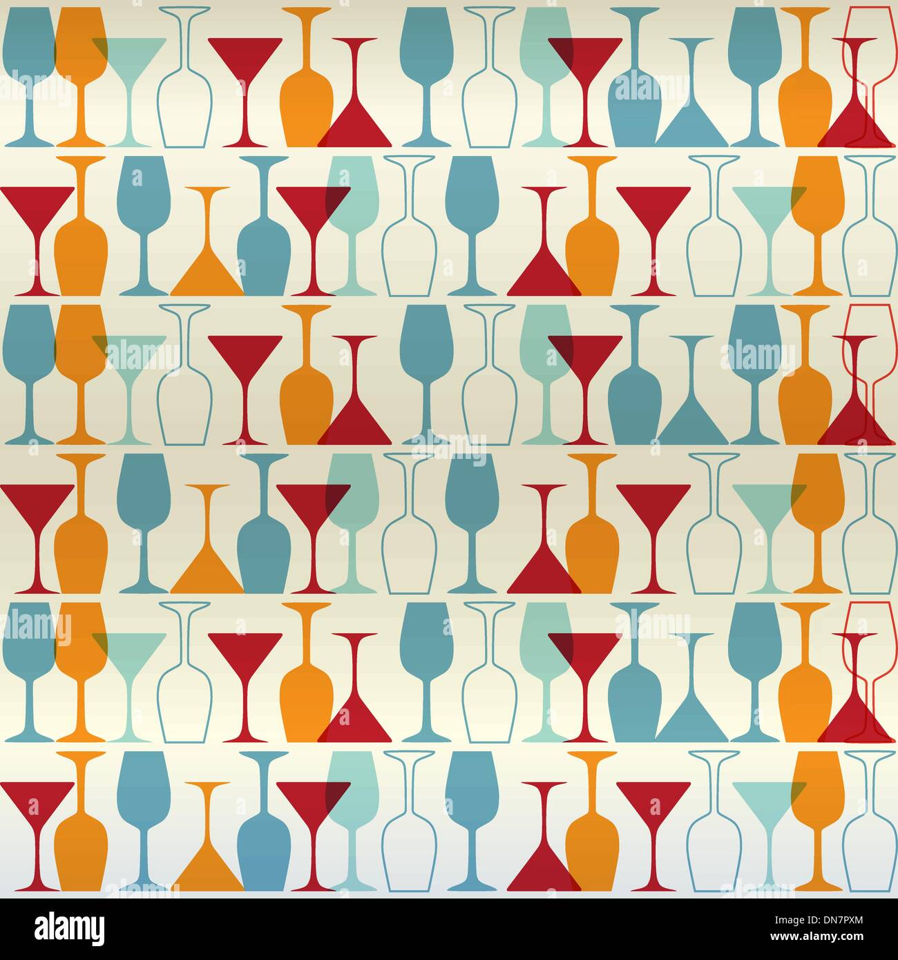 Seamless vector illustration vin, cocktail,verre. Illustration de Vecteur