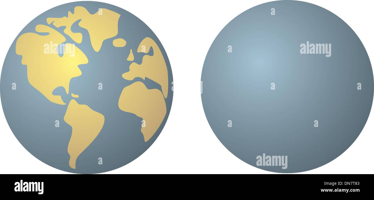 Hand drawn vector planète terre illustration avec les deux globes. Inscrivez-monde isolé sur fond blanc Illustration de Vecteur