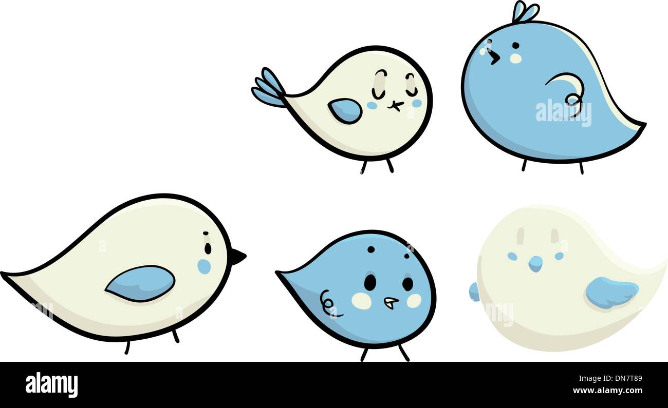 Birdies mignons Illustration de Vecteur
