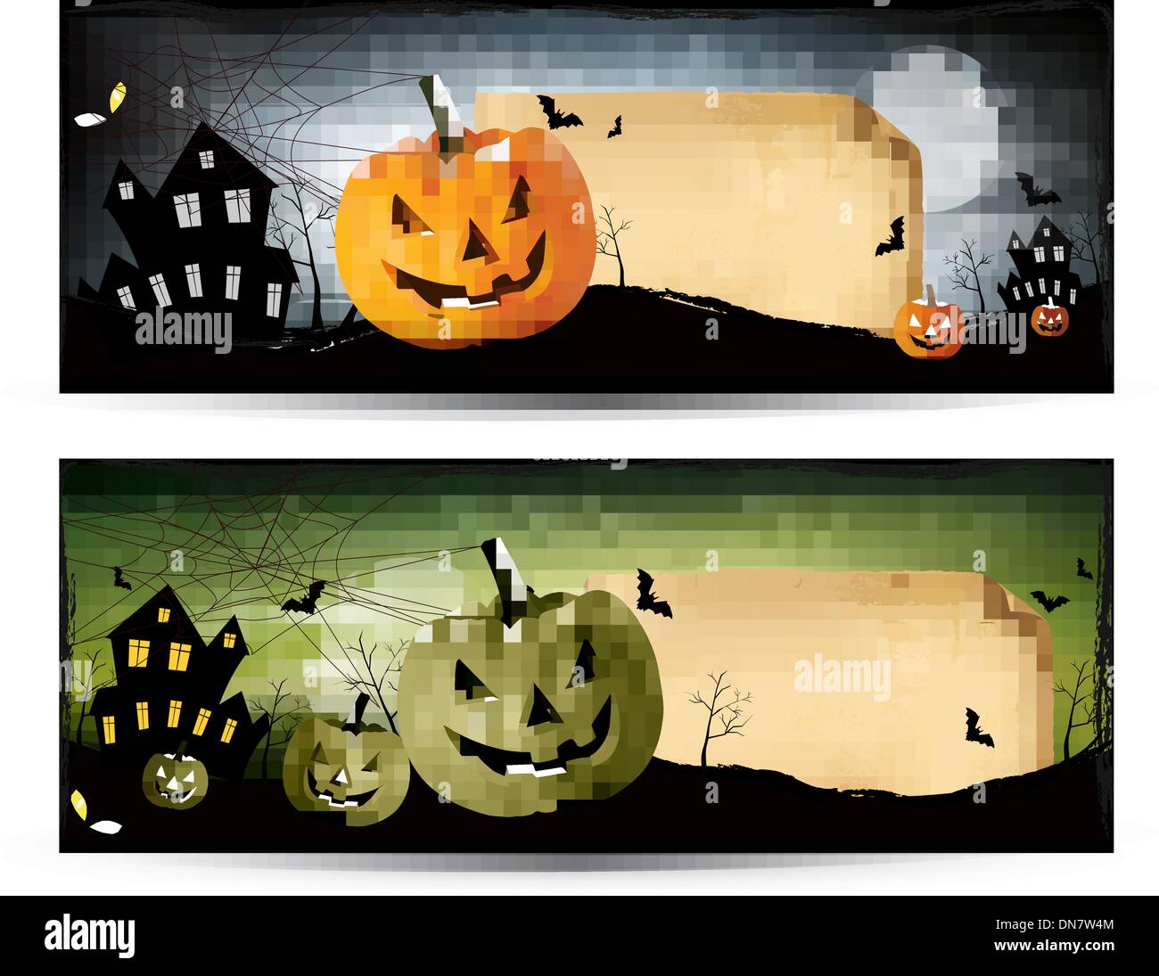 Deux bannières Halloween Vector Illustration de Vecteur