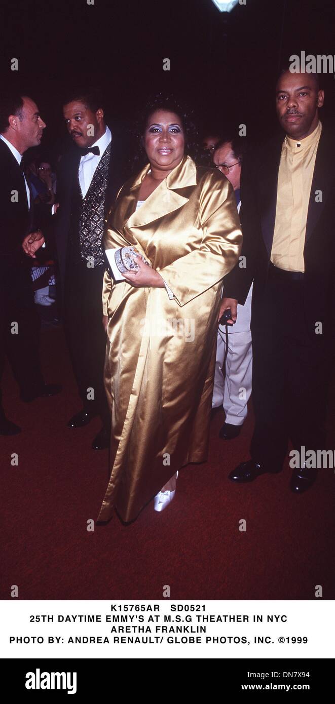 21 mai 1999 - K15765AR 05/21/99.26e Daytime Emmy'S À ALFREDO SANS G.M.S. Theatre à New York..Aretha Franklin. ANDREA 1999 RENAULT/(Credit Image : © Globe Photos/ZUMAPRESS.com) Banque D'Images