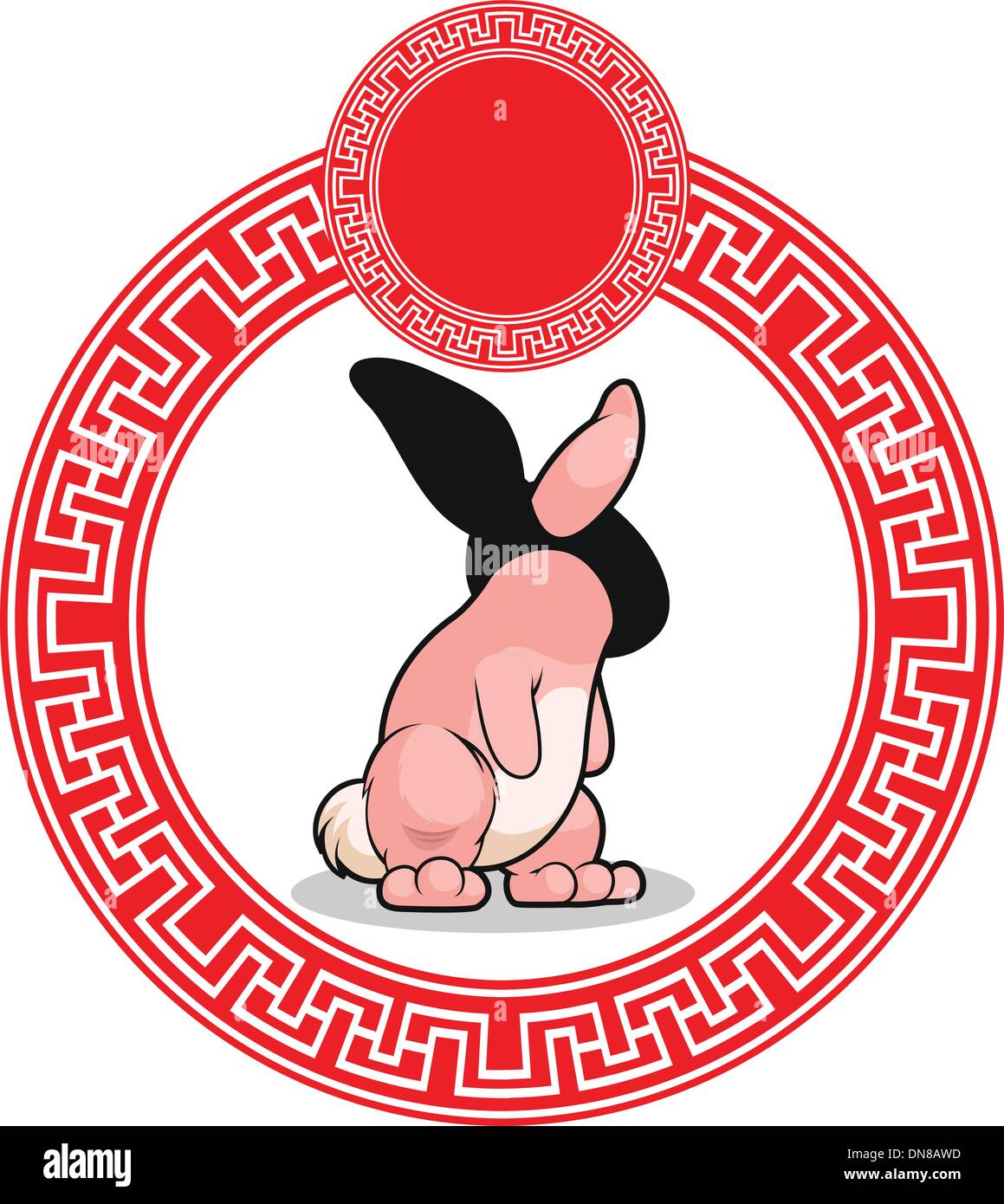 Signe zodiacal chinois lapin - Animaux Illustration de Vecteur