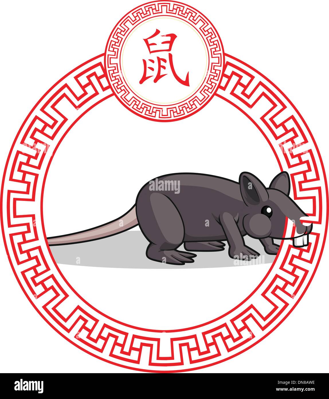 Signe zodiacal chinois Rat - Animaux Illustration de Vecteur
