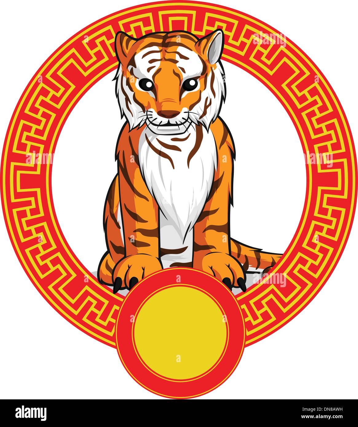 Signe zodiacal chinois Tigre - Animaux Illustration de Vecteur