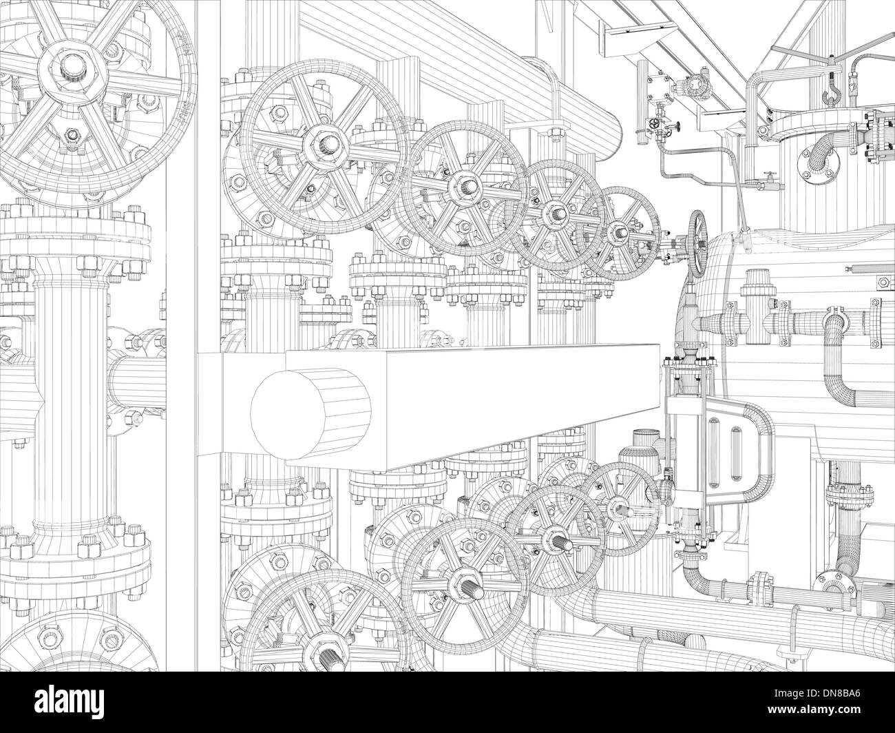 L'équipement industriel en fil de fer Illustration de Vecteur