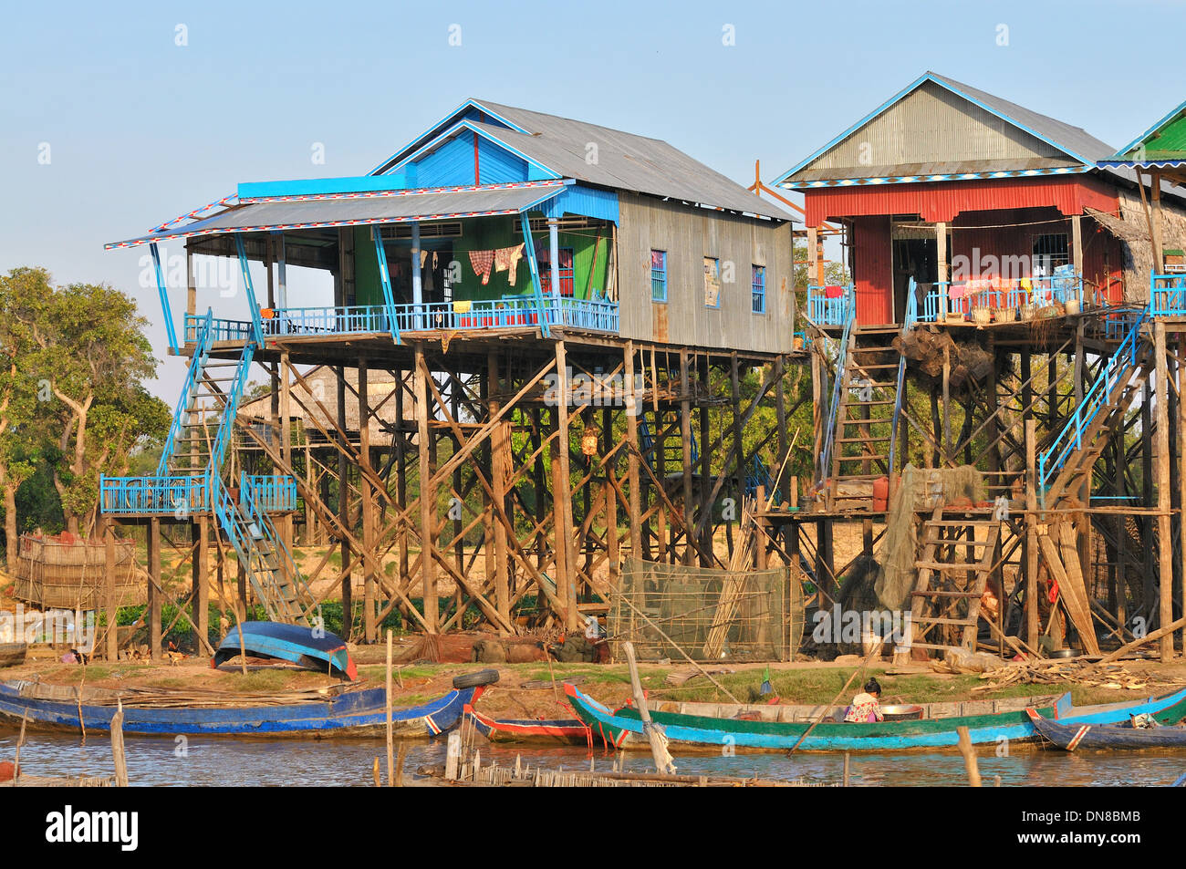 Kampong Phluk en après-midi du soleil Banque D'Images