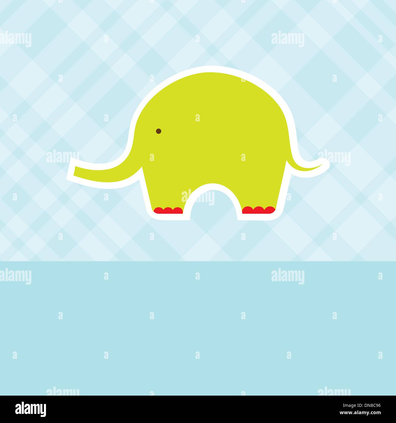 Douche Bébé garçon carte avec éléphant mignon Illustration de Vecteur