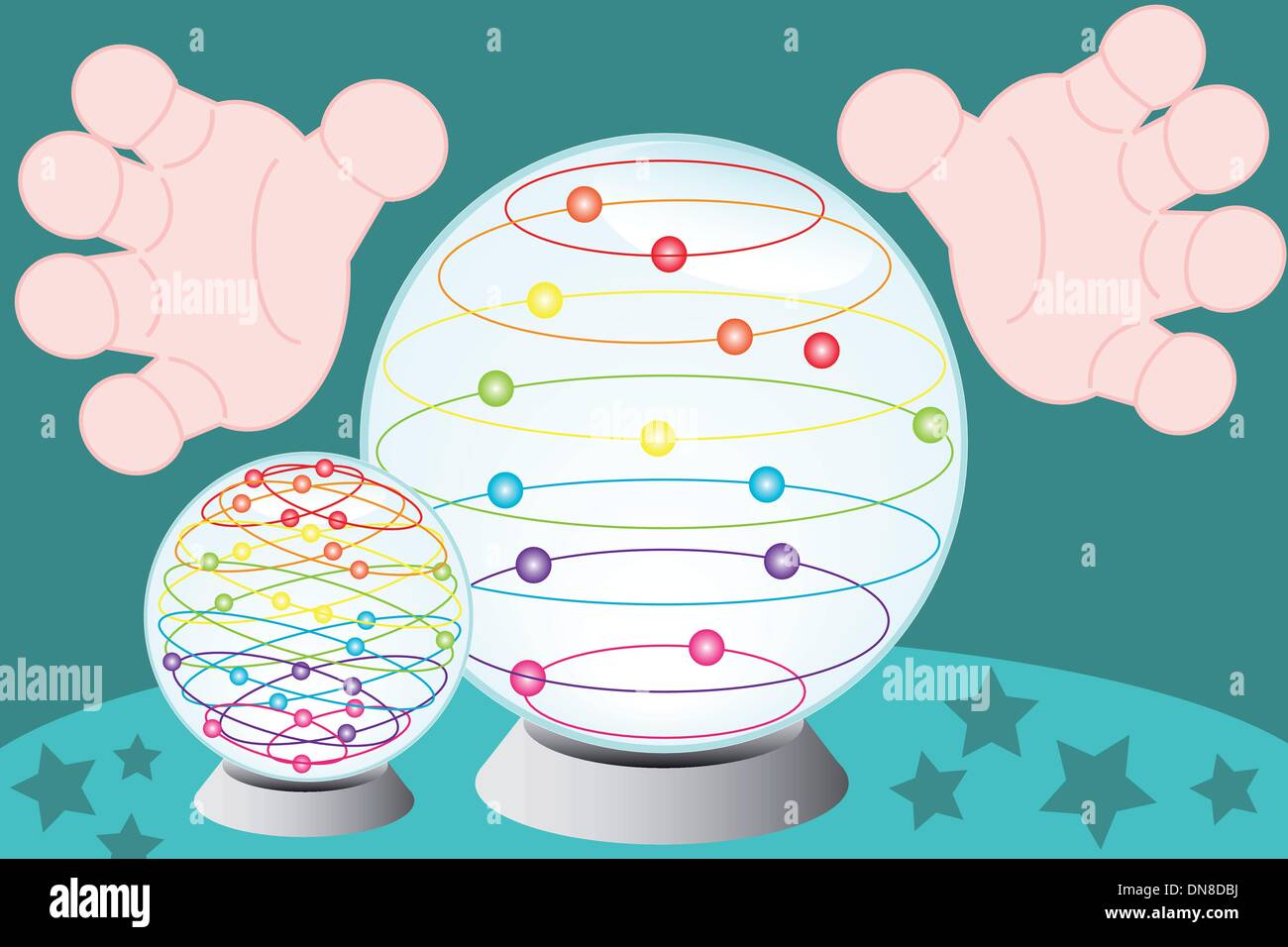 Fortune-teller globe de cristal Illustration de Vecteur