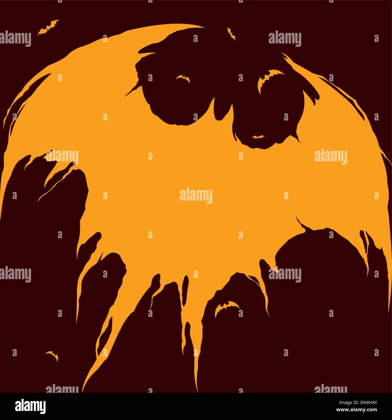 Les chauves-souris silhouette - Fond d'Halloween Illustration de Vecteur