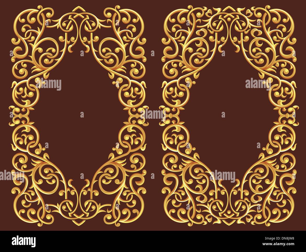 Ornement Floral d'or Illustration de Vecteur