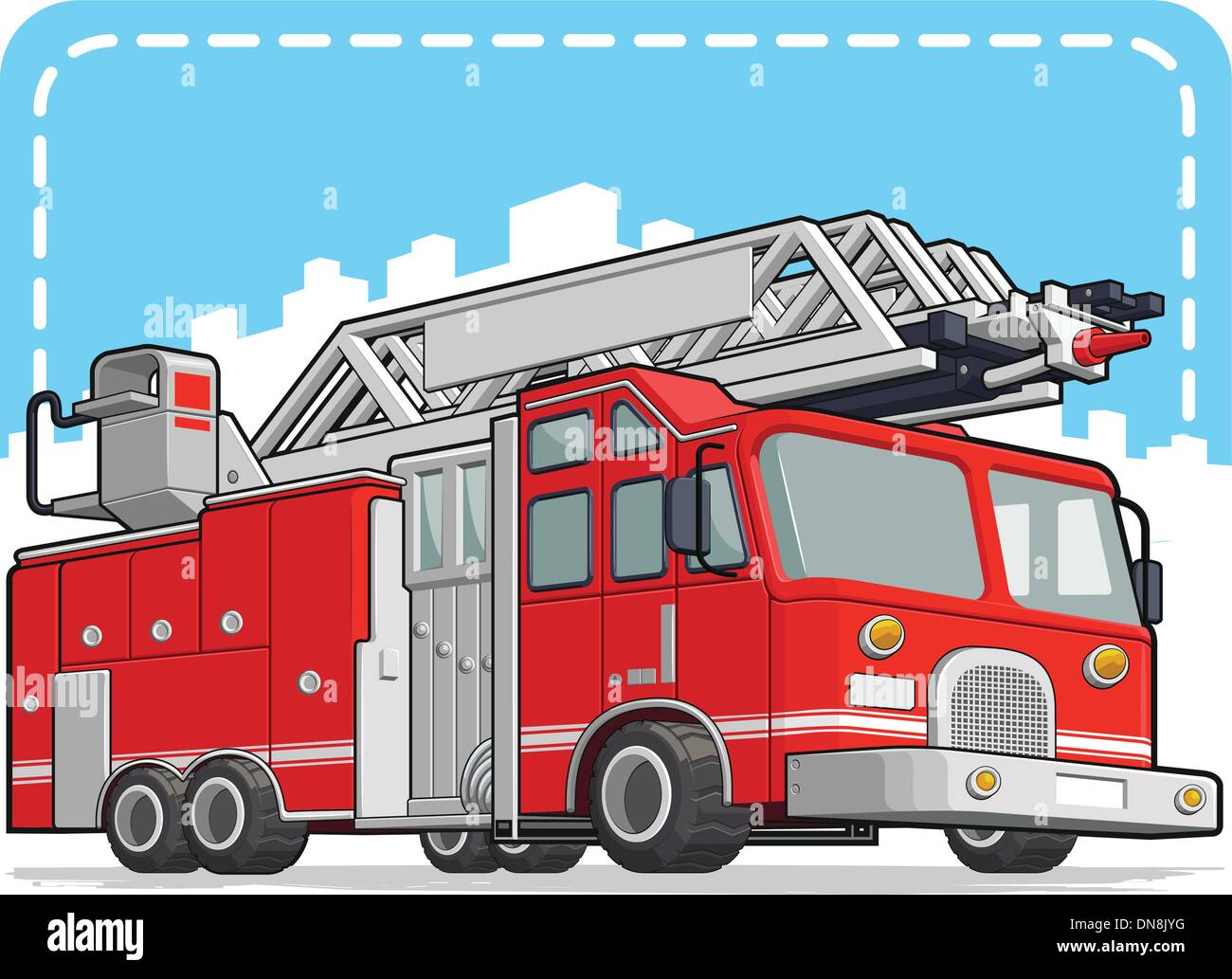 Camion rouge ou Fire Engine Illustration de Vecteur