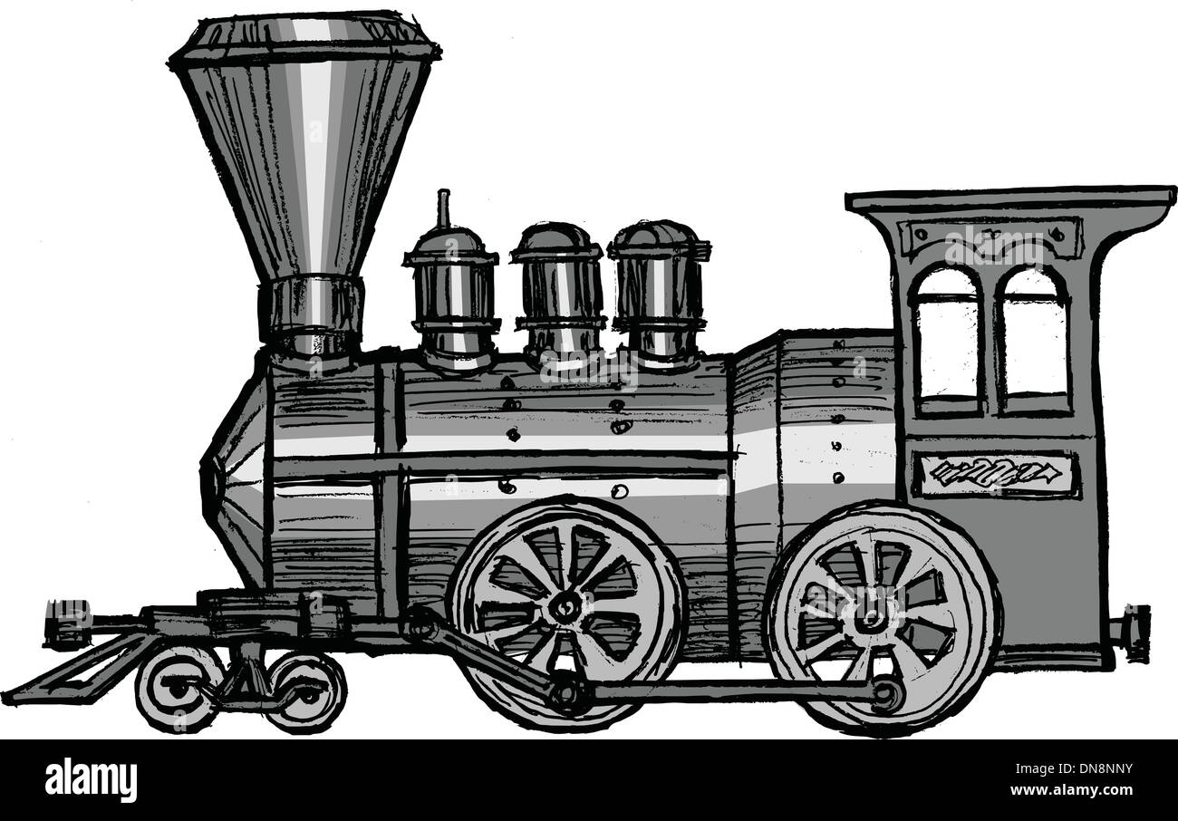 Train à vapeur d'époque Illustration de Vecteur