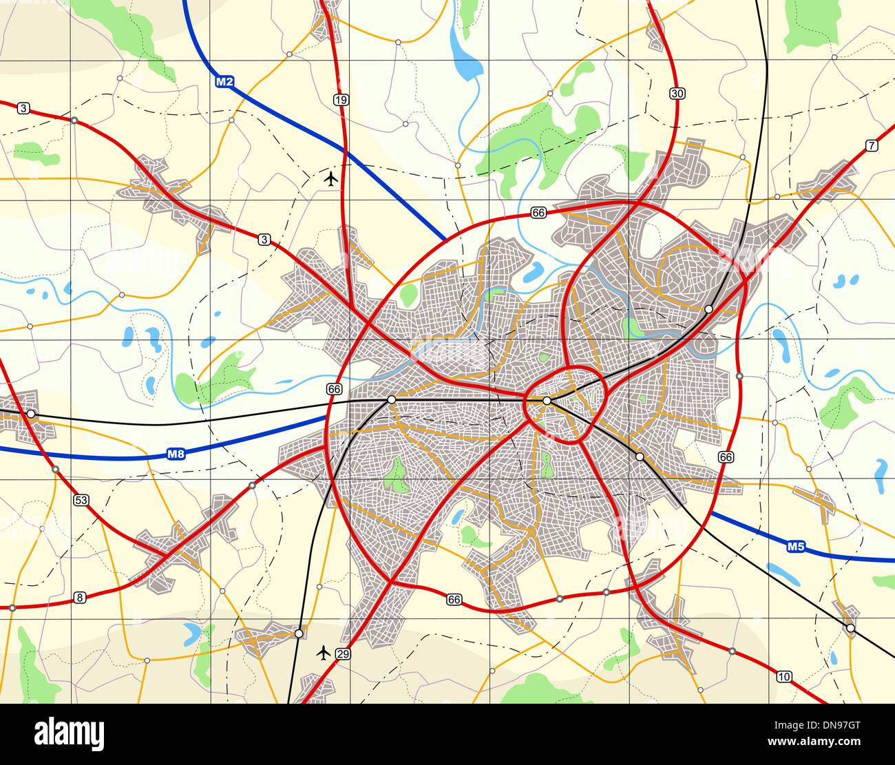 Plan de la ville générique Illustration de Vecteur