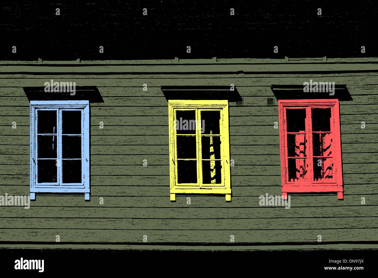 Trois fenêtres Illustration de Vecteur