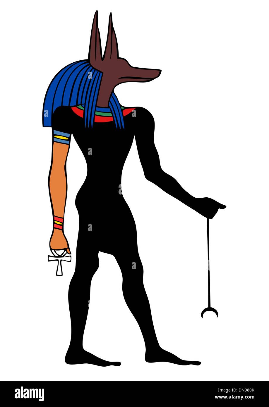 Dieu de l'Egypte ancienne - Anubis Illustration de Vecteur