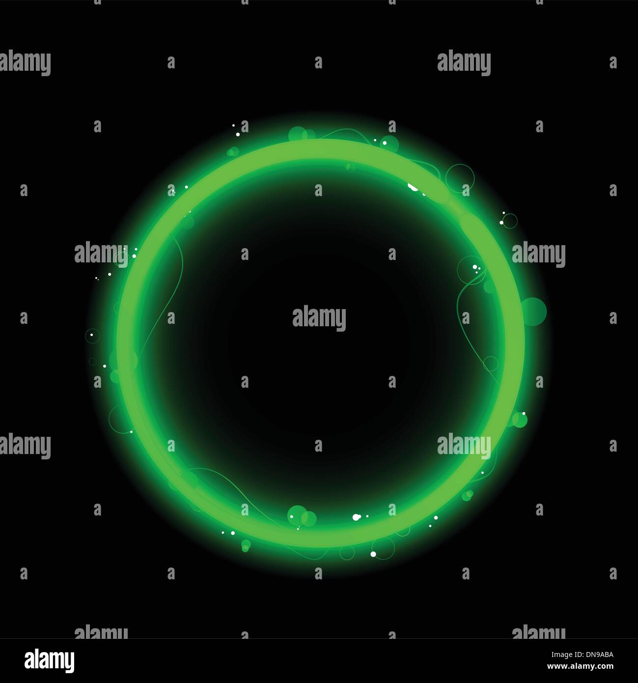 Cercle vert frontière avec Sparkles et tourbillons. Illustration de Vecteur