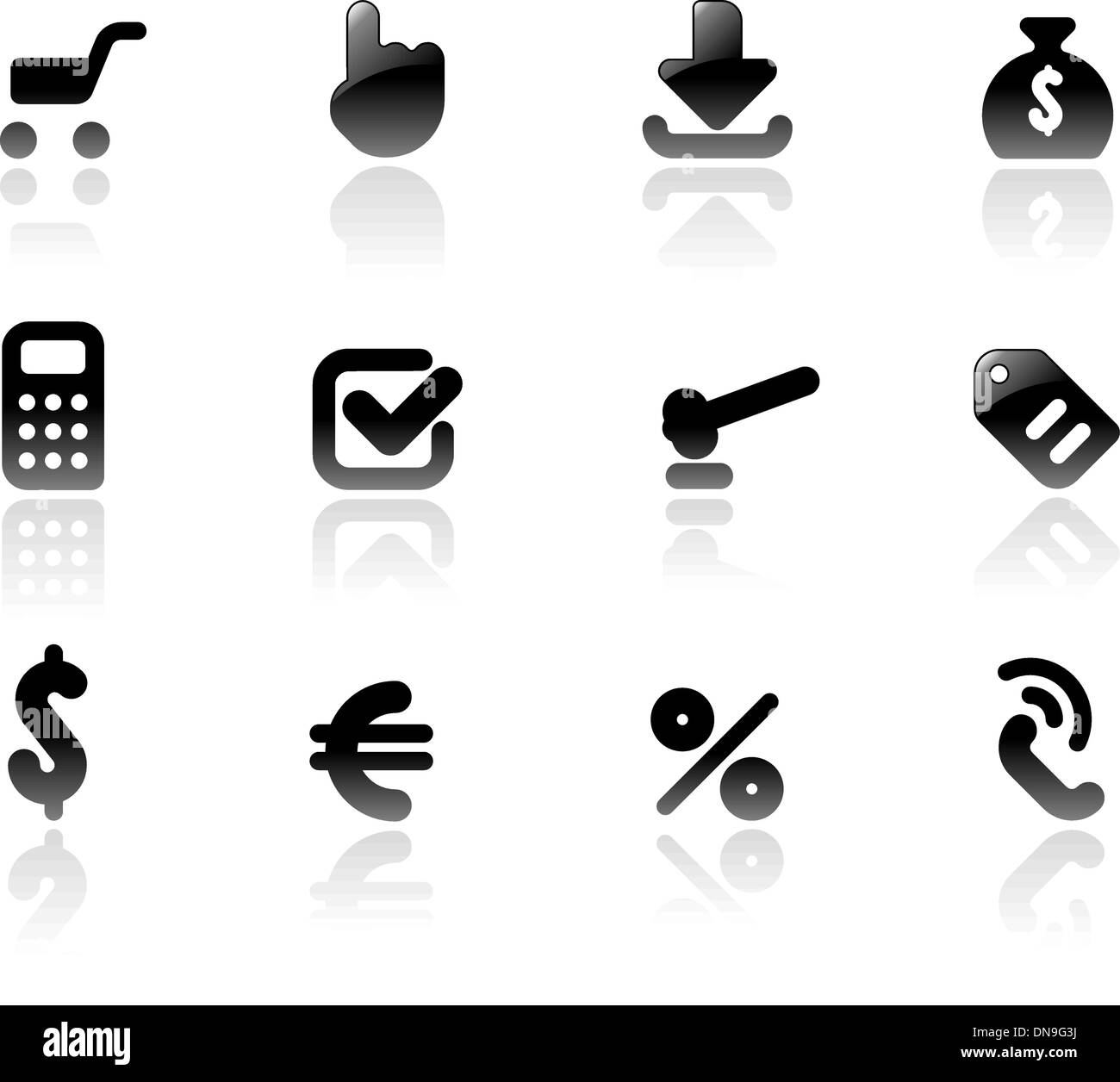Icônes parfait pour le commerce en ligne Illustration de Vecteur