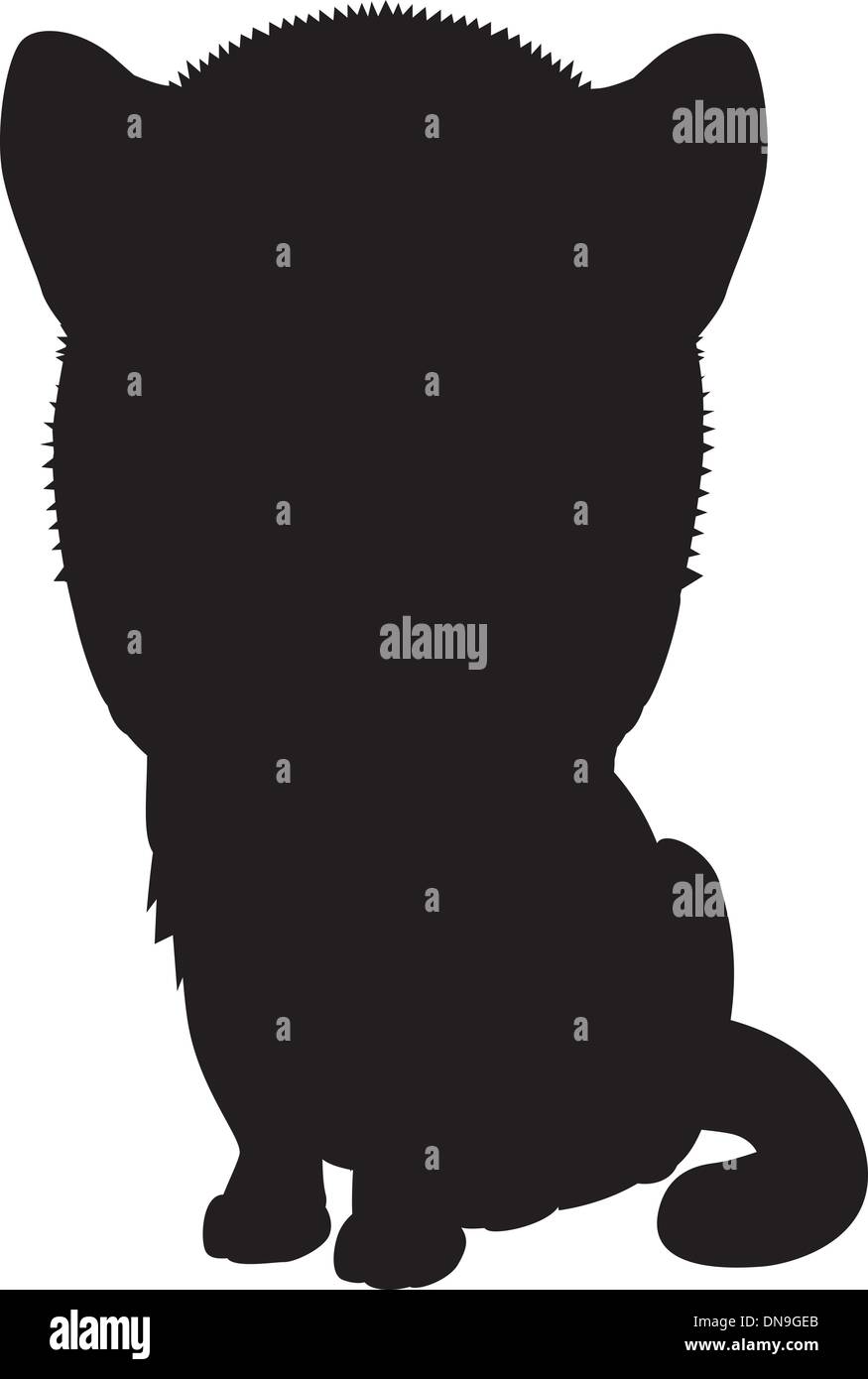 Silhouette de chat noir. Vector illustration. Illustration de Vecteur