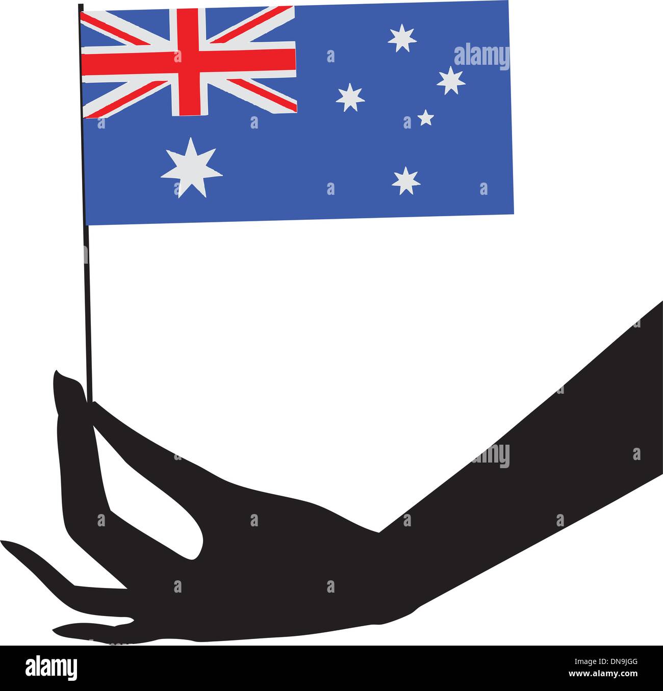 Drapeau de l'Australie dans sa main Illustration de Vecteur