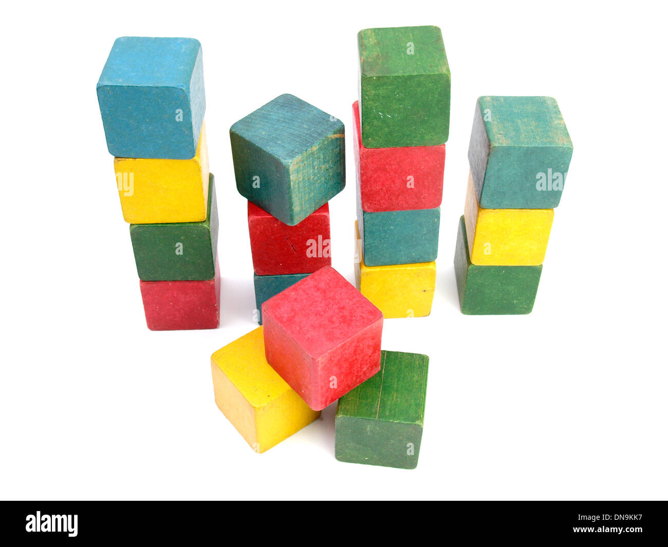 Blocs de construction en bois pour enfants Banque D'Images