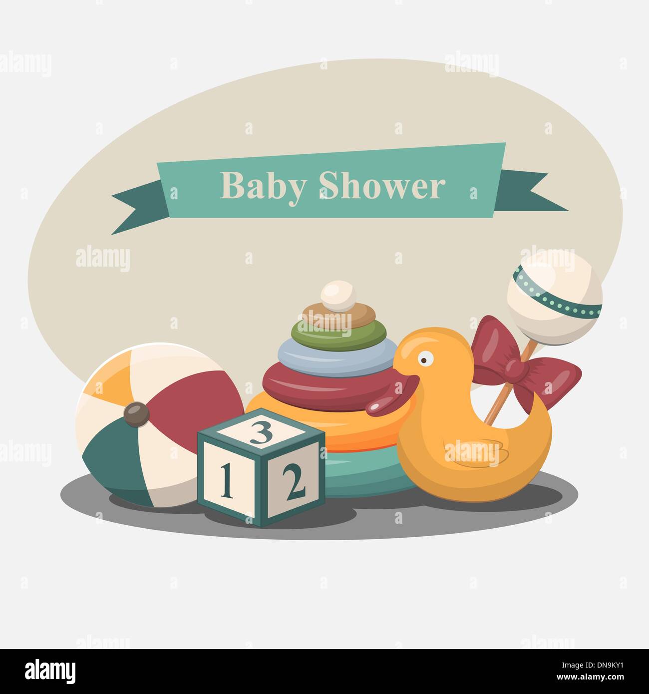 Carte de douche de bébé Illustration de Vecteur