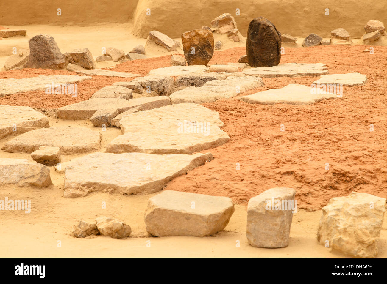 Sites archéologiques Lepensky Vir, Serbie, Europe Banque D'Images