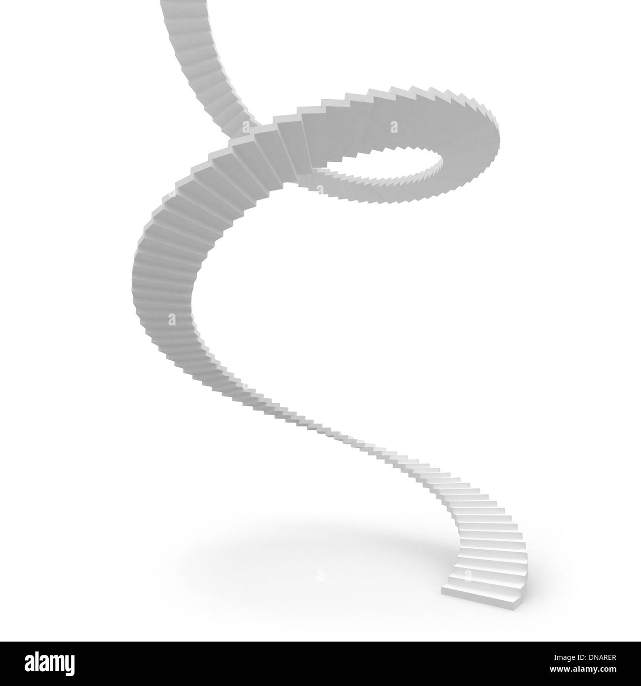 Escalier spirale isolé sur blanc. 3d illustration Banque D'Images