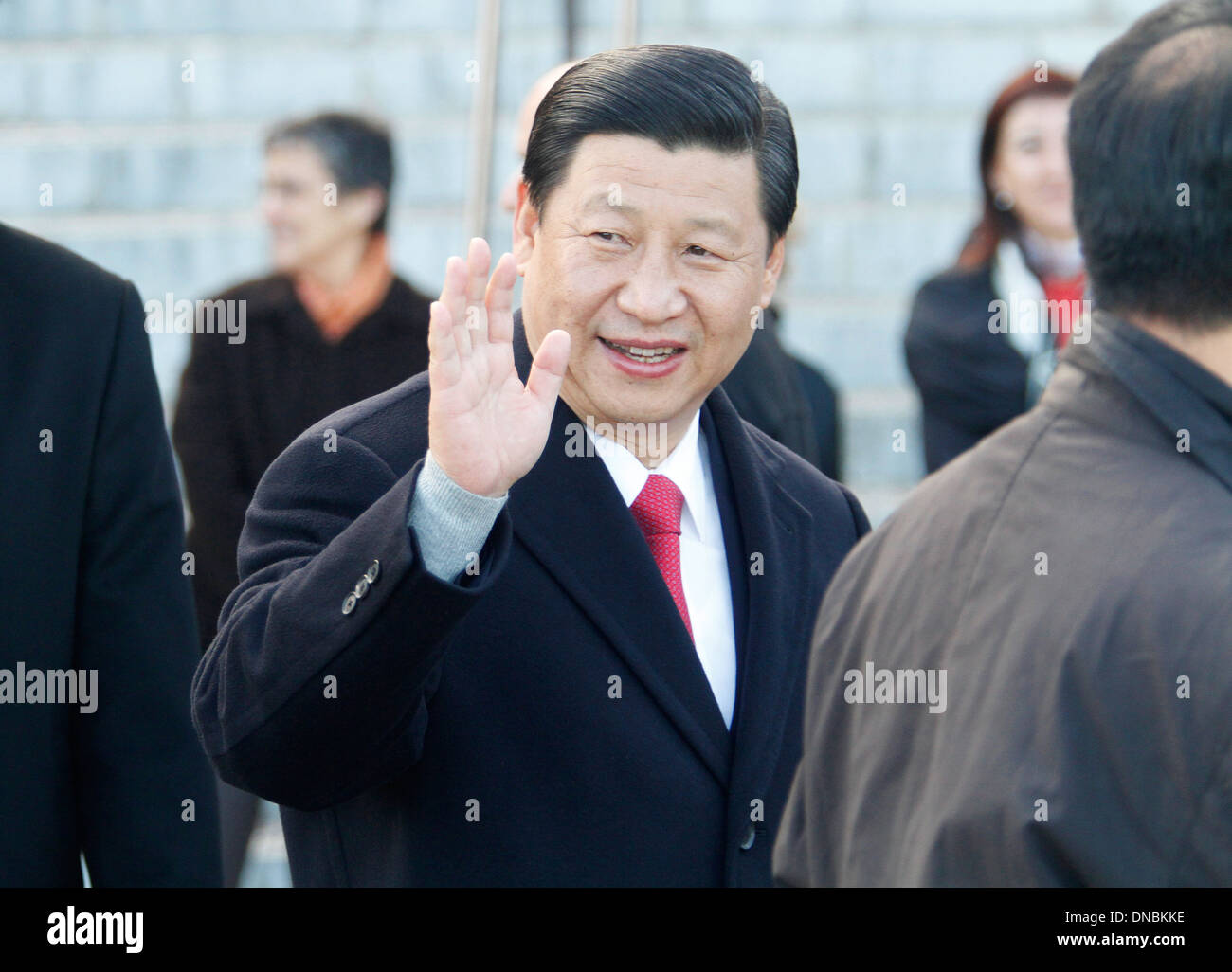 Premier ministre chinois Xi Jinping observés au cours d'une visite commerciale à l'île espagnole de Majorque, Espagne Banque D'Images