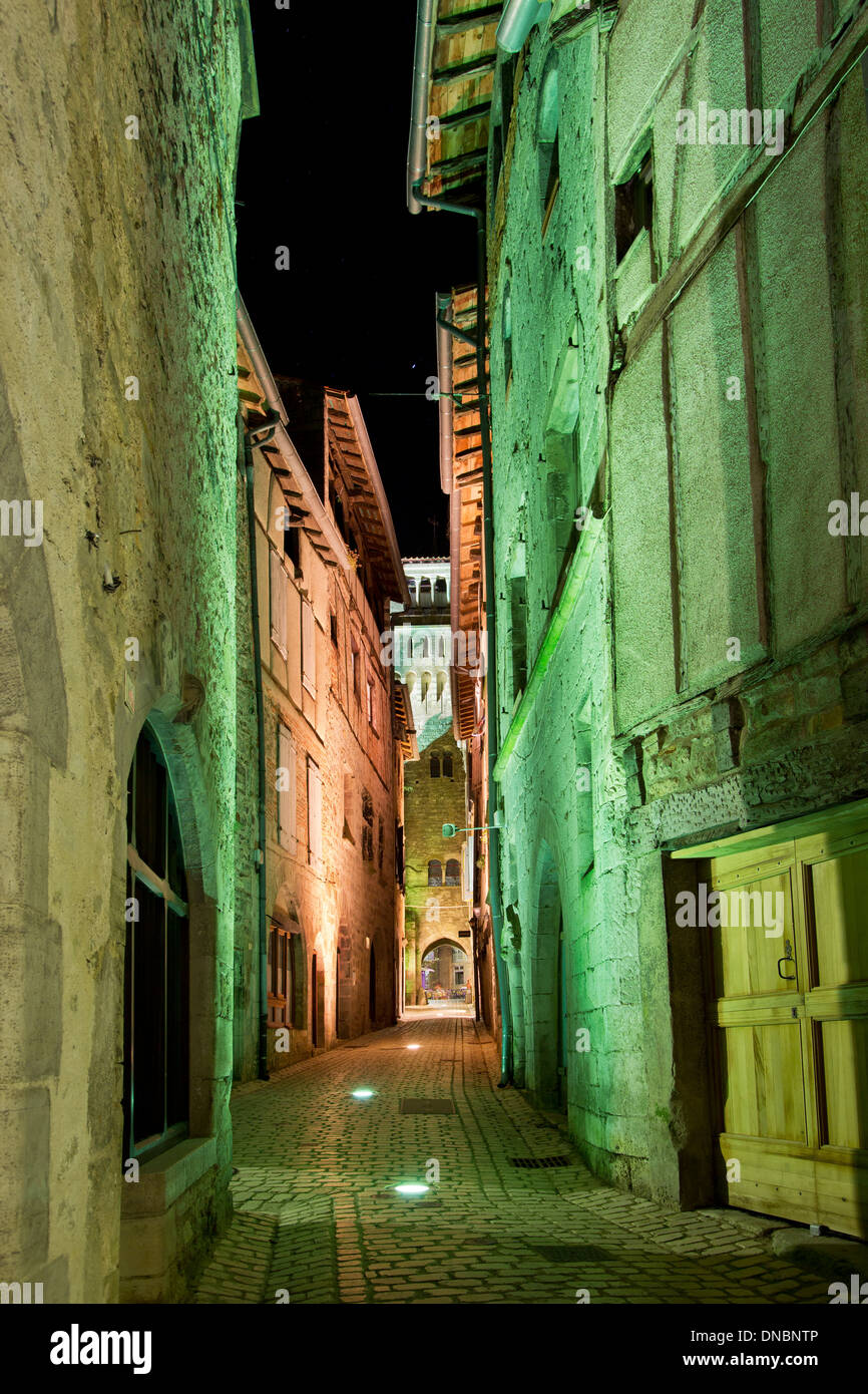 Rue étroite en Antoinin-Noble Saint-Val dans le sud de la France Banque D'Images