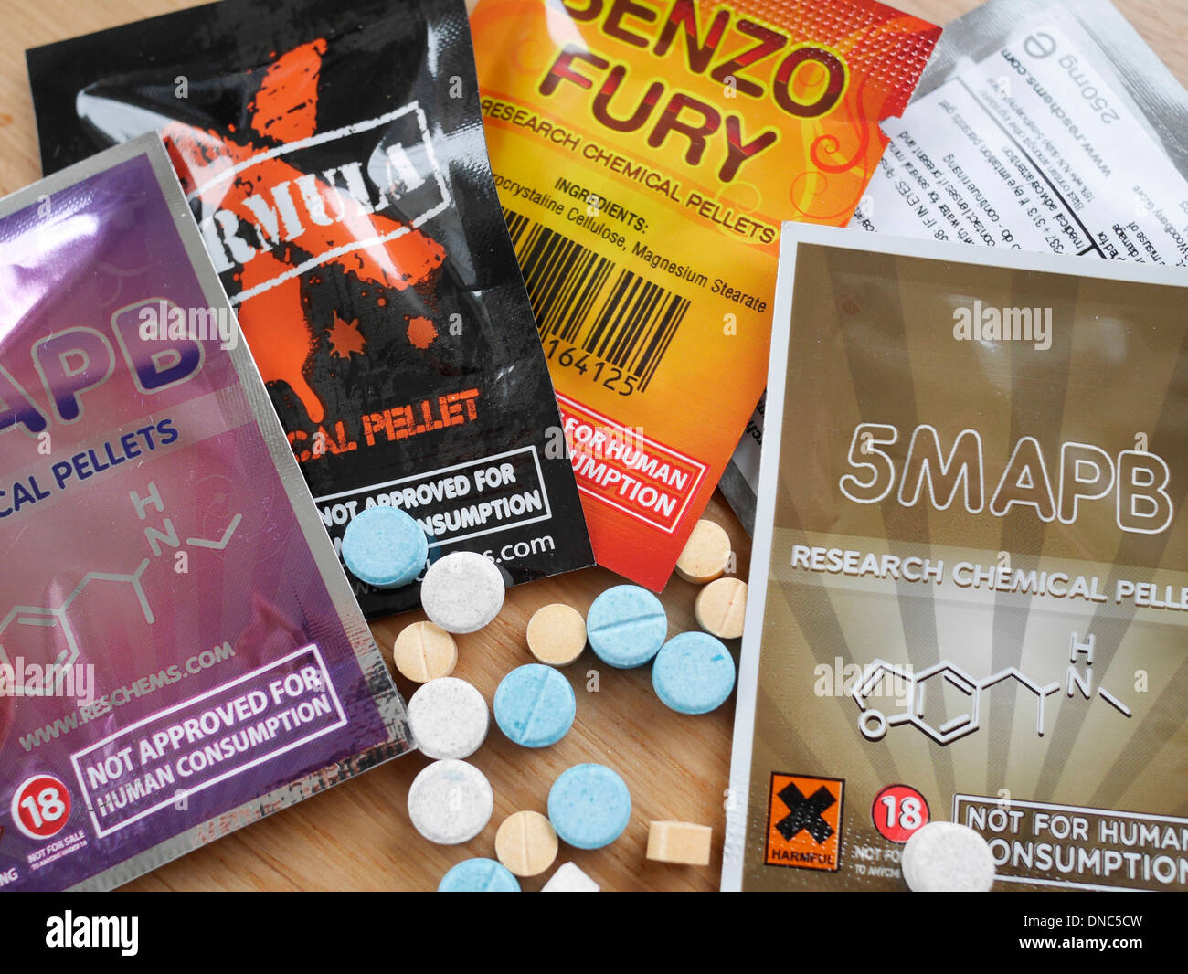 Une sélection d'euphorisants légaux au Royaume-Uni Banque D'Images