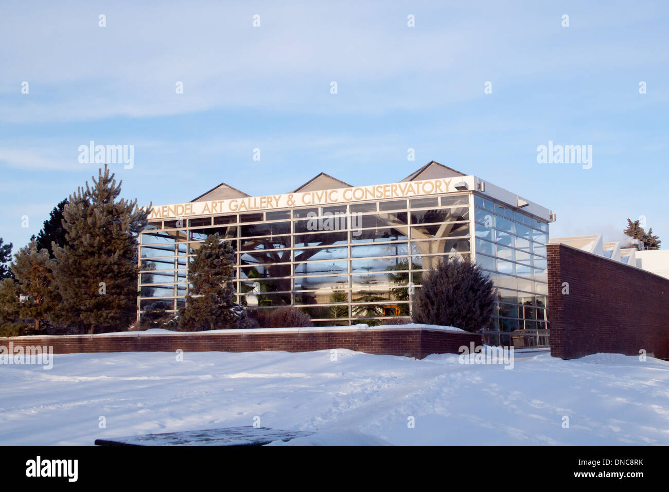 La Mendel Art Gallery and Civic Conservatory, un important centre culturel créatif à Saskatoon, Saskatchewan, Canada. Banque D'Images