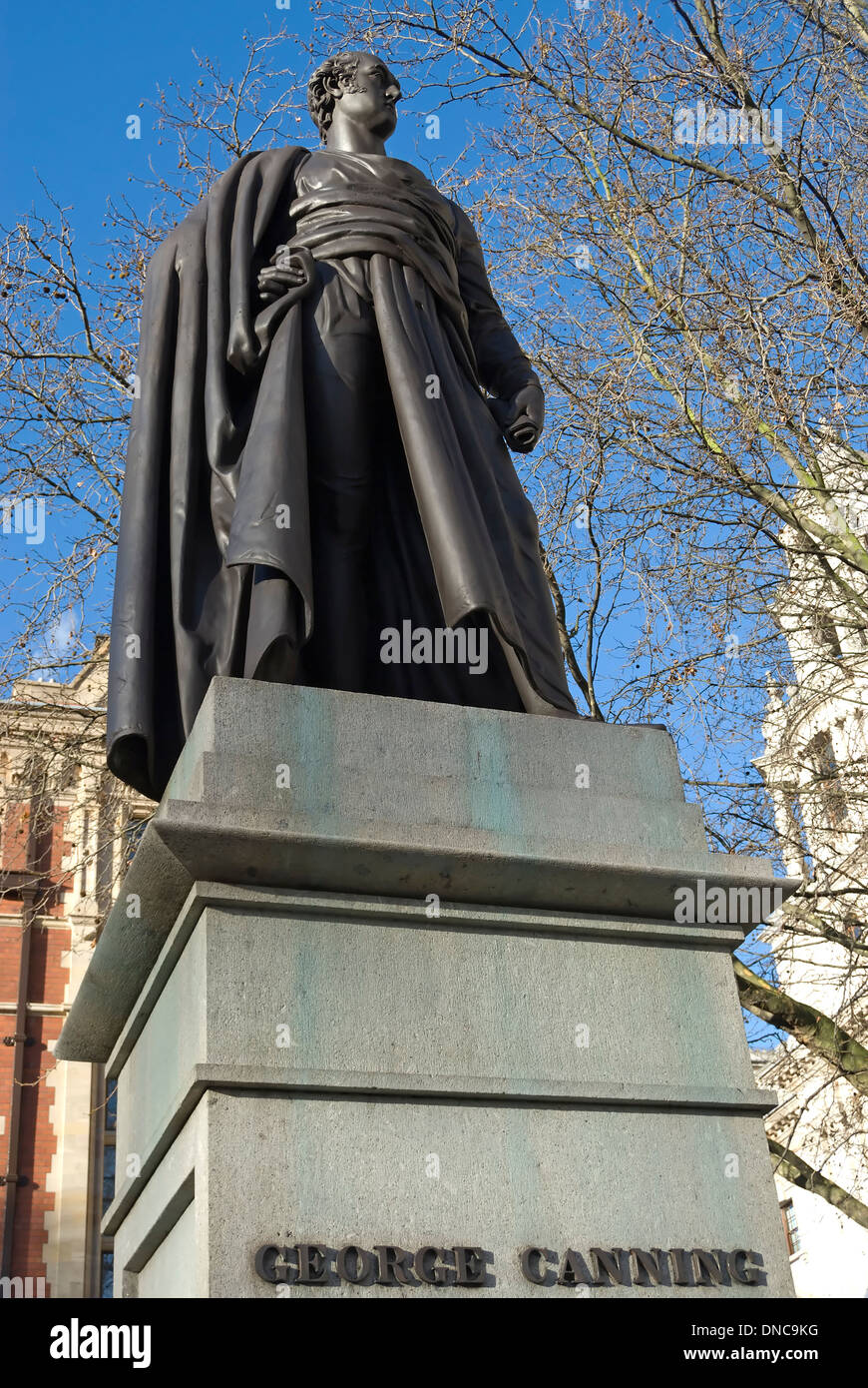 Sir Richard westmacott's 1832 statue de plus george Canning, la place du parlement, Londres, Angleterre Banque D'Images