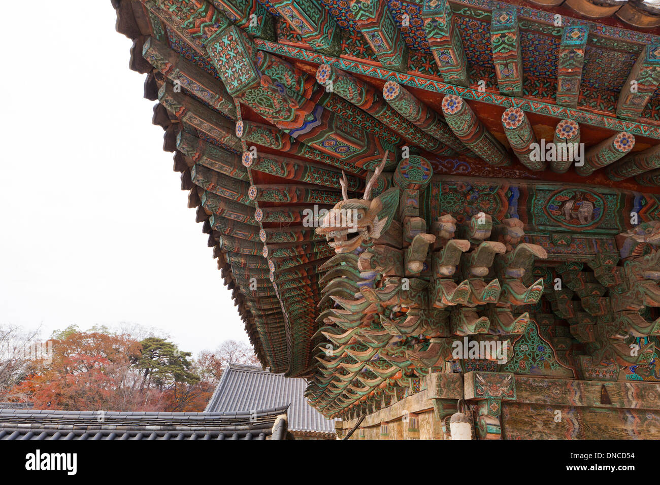 Dans l'architecture traditionnel en bois style Hanok - Gyeongju, Corée du Sud Banque D'Images