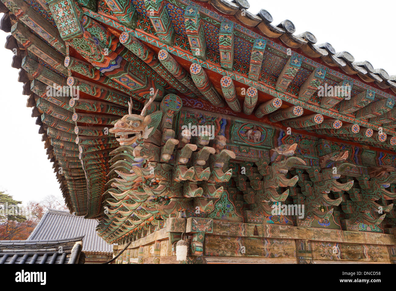 Dans l'architecture traditionnel en bois style Hanok - Gyeongju, Corée du Sud Banque D'Images