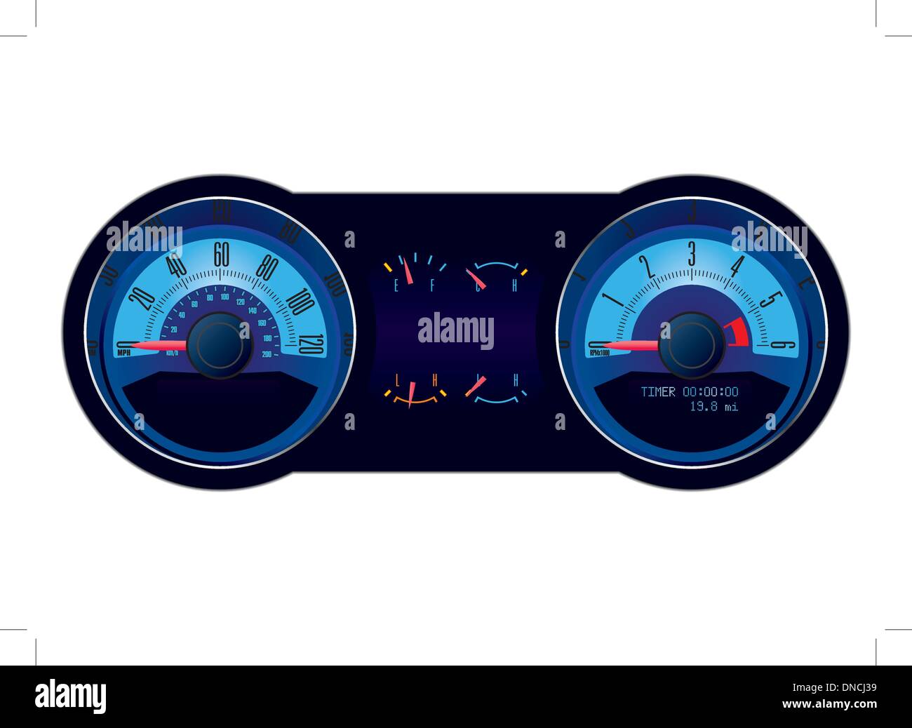 Compteur de voiture de course Illustration de Vecteur
