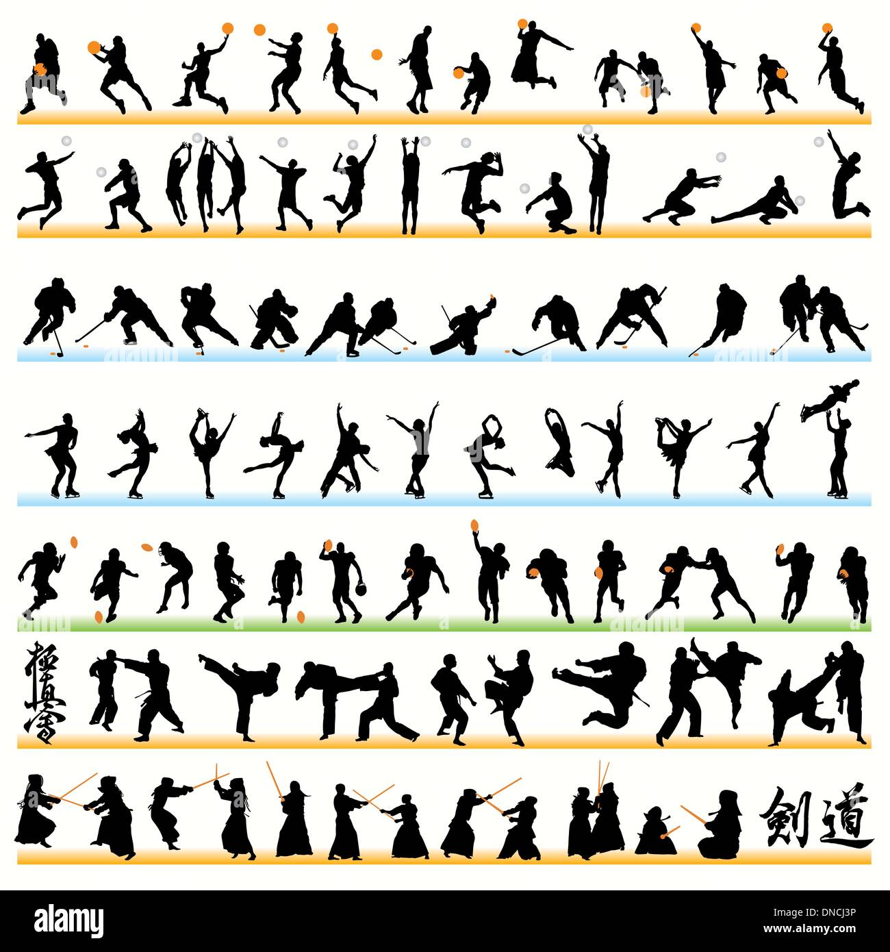 Jeu de silhouettes Sport Illustration de Vecteur