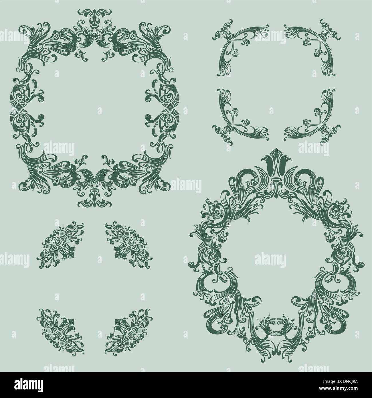 Ensemble des éléments vintage Illustration de Vecteur