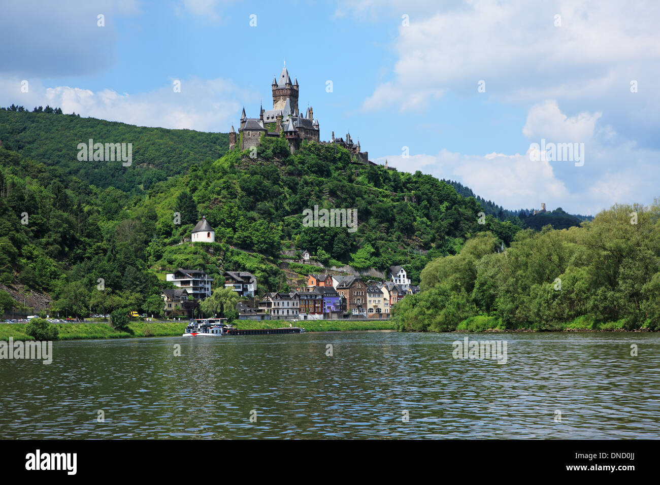 Allemagne, Rhénanie-Palatinat, vallée de la Moselle, le château de Reichsburg Cochem, Banque D'Images