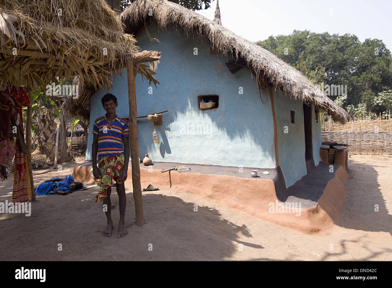 Tribal House, Orissa, Inde Banque D'Images