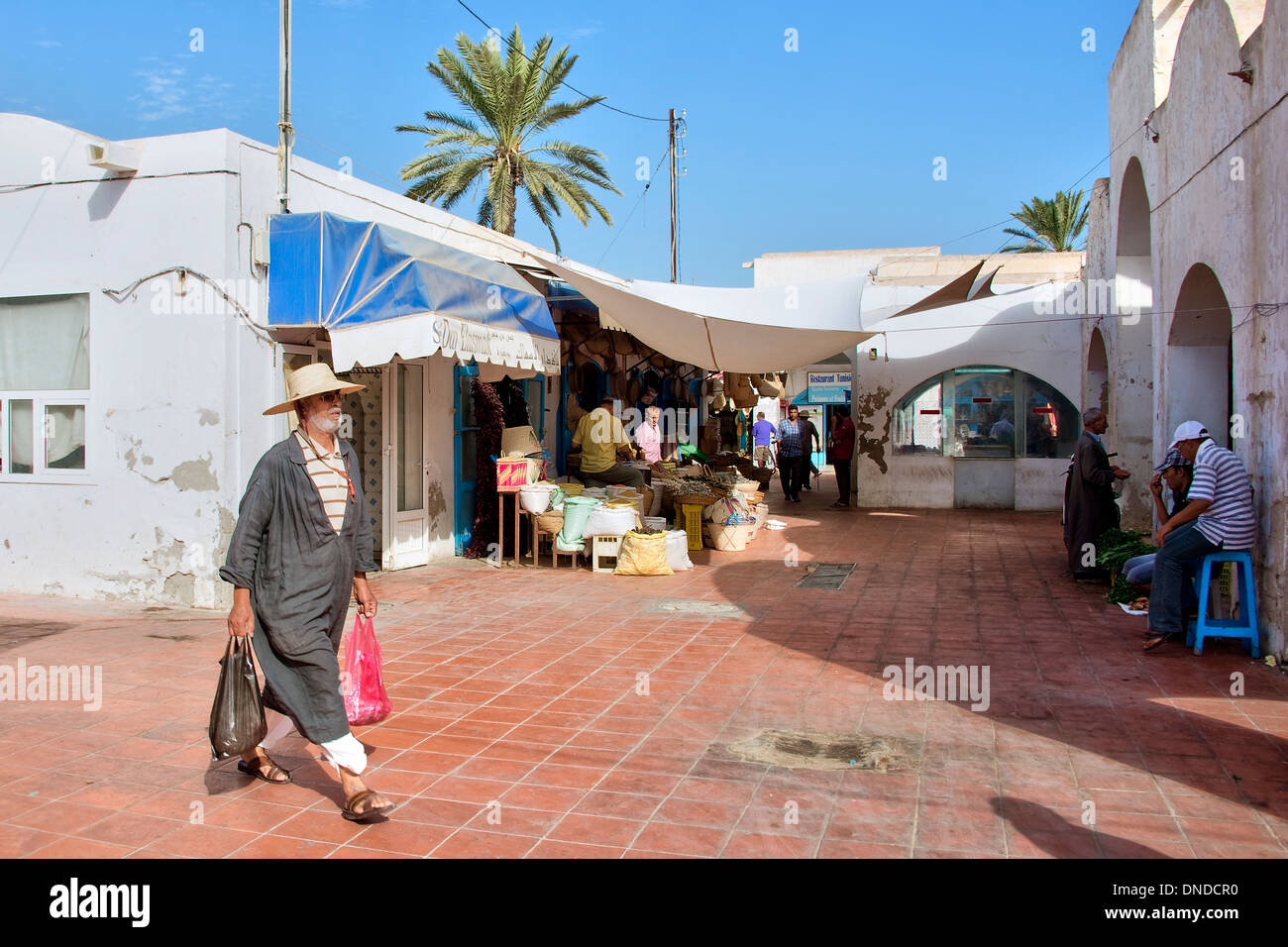 Médina d'Houmt Souk, Djerba - Tunisie Banque D'Images