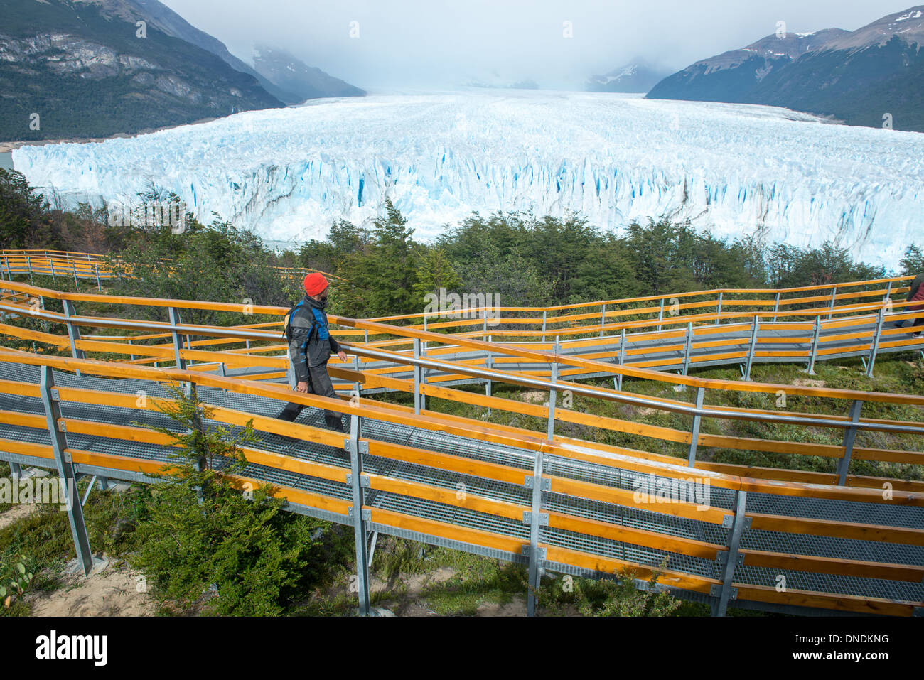 Rampes menant au glacier Perito Moreno, le Parc National Los Glaciares en Argentine Banque D'Images