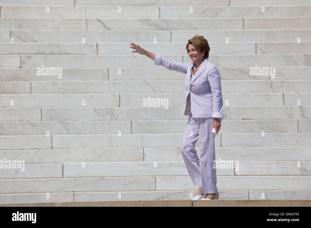 Membre du Congrès, Nancy Pelosi, la présidente de la Chambre de la majorité et de la minorité parle aNational Action afin de réaliser le rêve de mars et de rassemblement pour le 50ème anniversaire de la Marche sur Washington et Martin Luther King I Have A Dream Speech, le 24 août 2013, Lincoln moi Banque D'Images