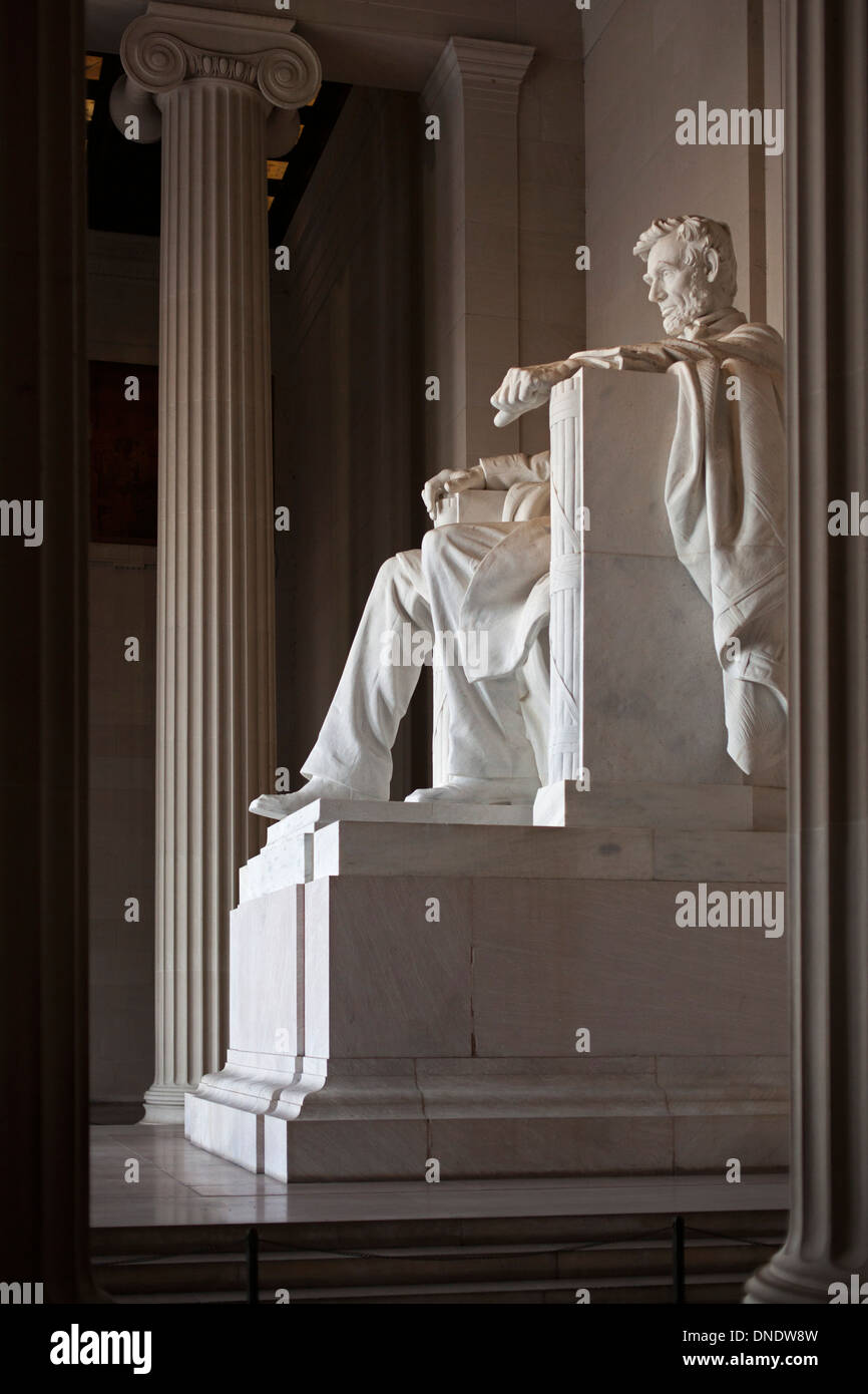 Washington, DC - Le Mémorial de Lincoln. Banque D'Images
