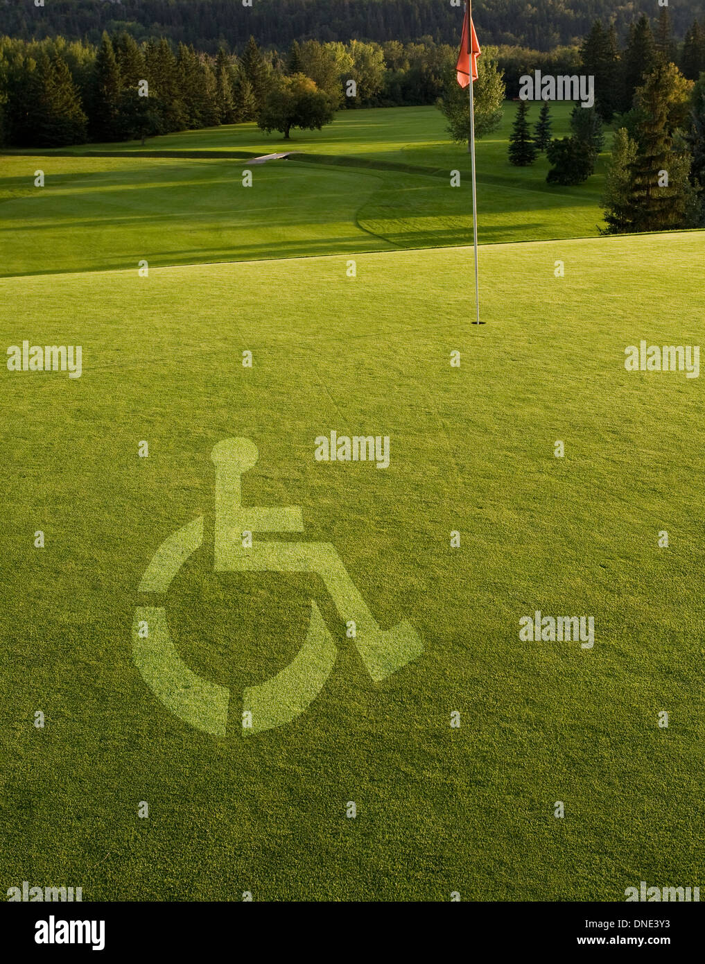 Symbole superposé sur handicap de golf. Banque D'Images