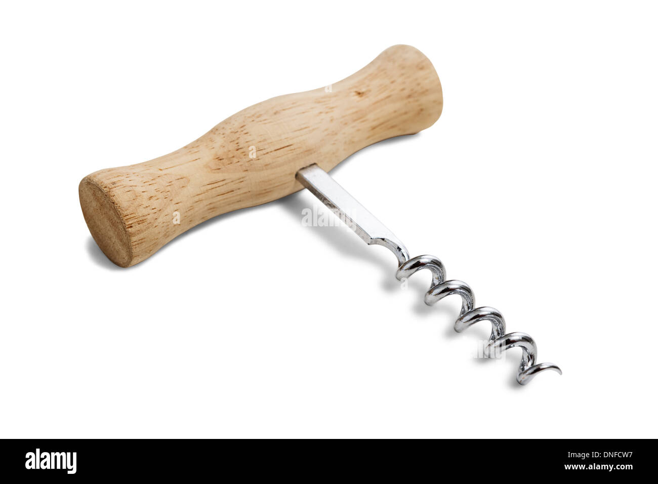 Un ouvre-bouteille de vin isolated on white Banque D'Images
