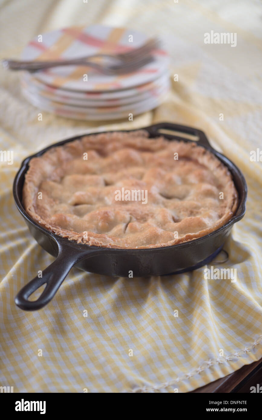 Tarte à la poêle en fonte Banque D'Images