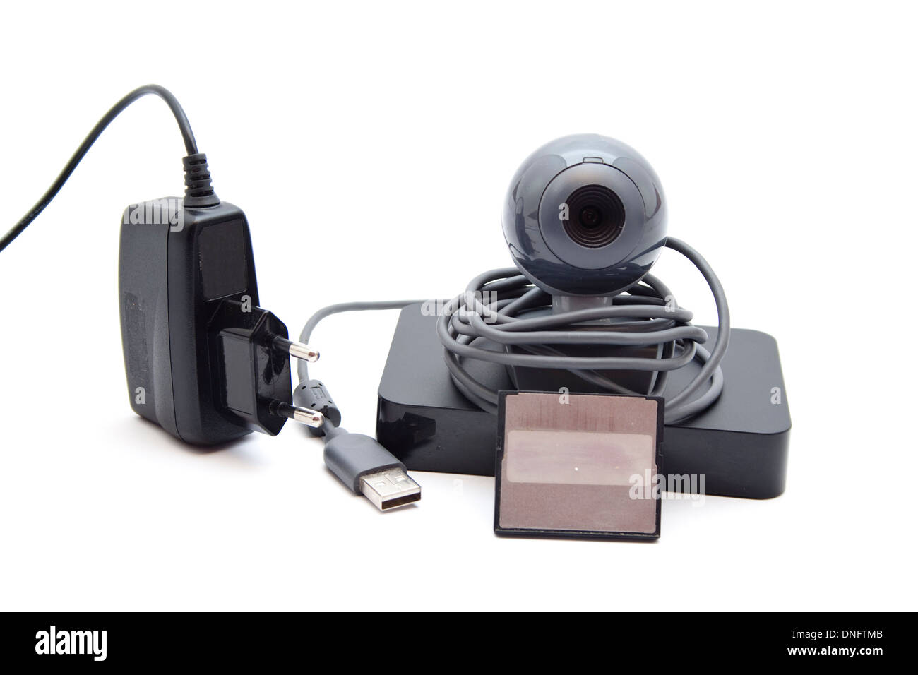 Webcam avec l'enregistrement du disque dur et carte Banque D'Images
