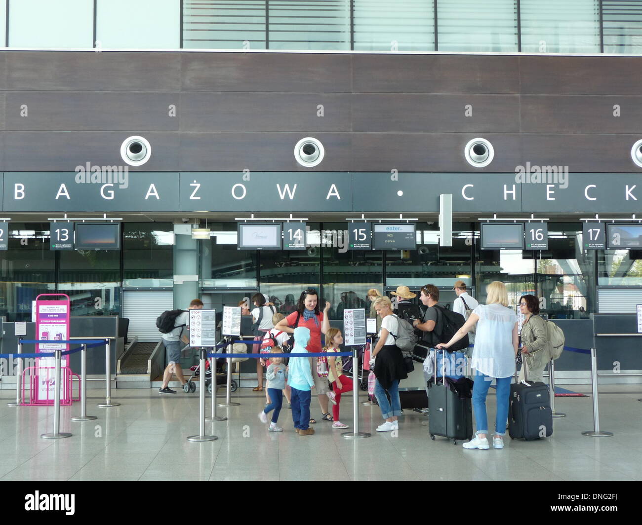 Gdansk, Pologne. Août 17, 2013. Hall de départ de l'aéroport Lech Walesa de Gdansk, en Pologne, le 17 août 2013. Photo : Beate Schleep/dpa/Alamy Live News Banque D'Images